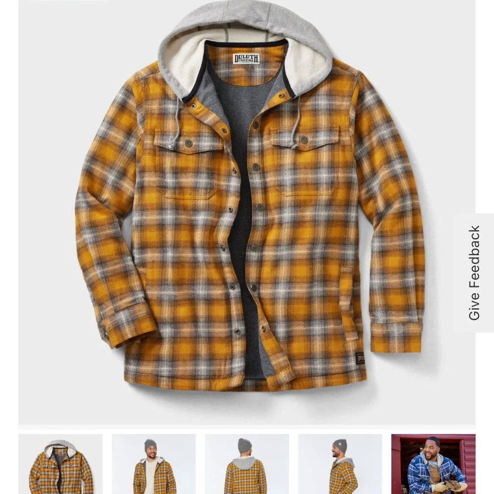 Mens XL Duluth Trading Co Flapjack Relaxed Fit Hooded Shirt/Jacket - Picture 4 of 7